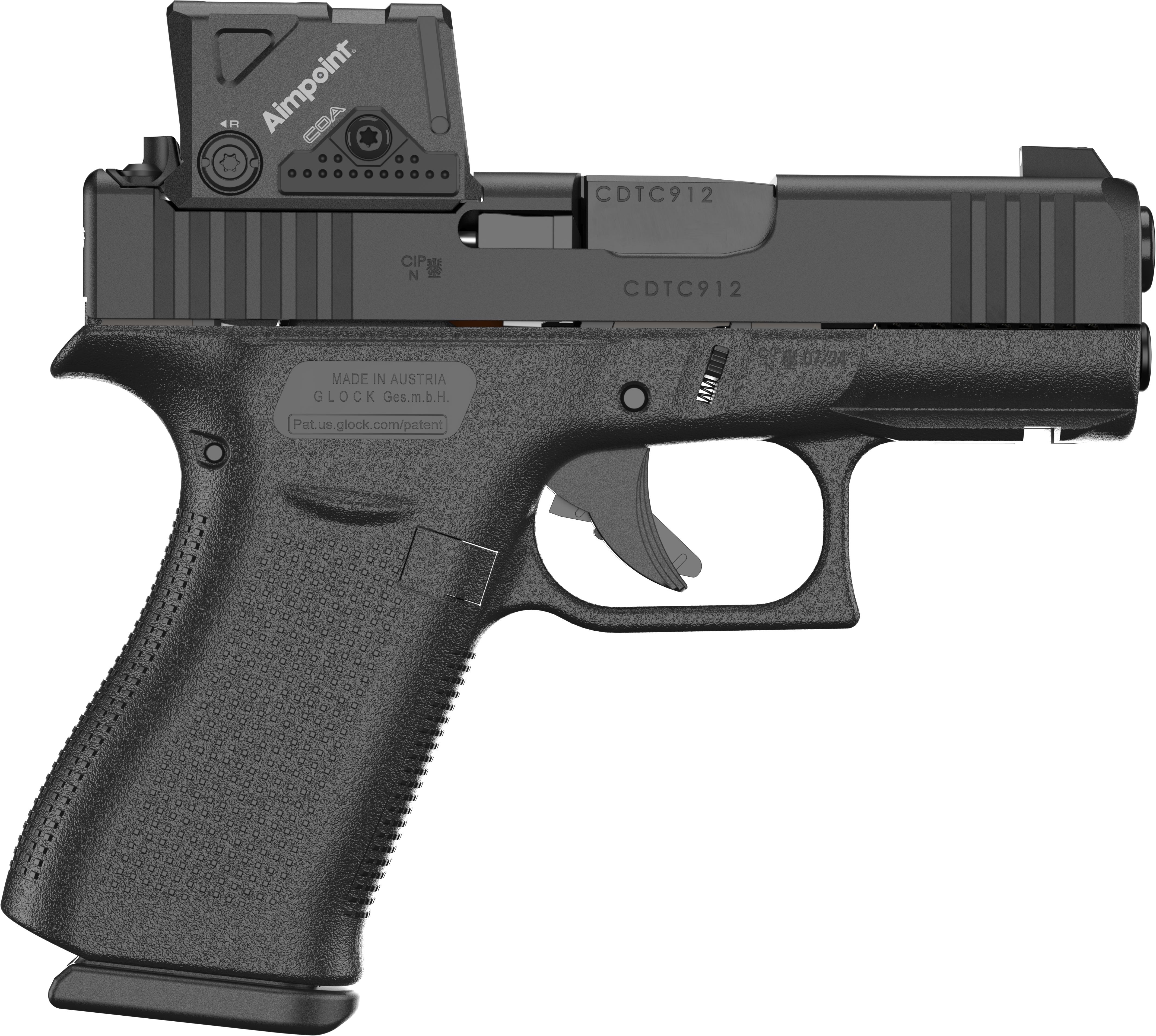 GLOCK Handgun G43X Gen5 A-Cut (MOS 08/FS/Combo)